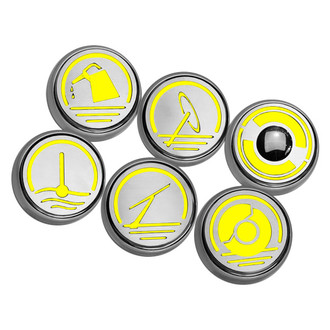 ACC® - Executive Series Chrome Yellow Solid Fluid Cap Cover Set