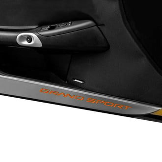 ACC® - GM Licensed Brushed Door Guards with Orange Grand Sport Logo