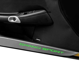 ACC® - GM Licensed Brushed Door Guards with Synergy Green Grand Sport Logo