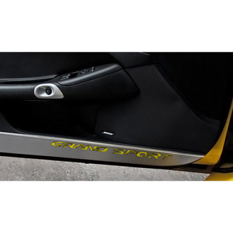 ACC® - GM Licensed Brushed Door Guards with Yellow Grand Sport Logo