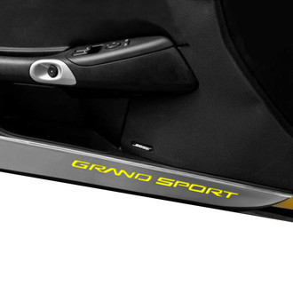 ACC® - GM Licensed Brushed Door Guards with Yellow Grand Sport Logo