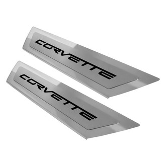 ACC® - Polished Outer Door Sills with Black Corvette Logo