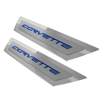 ACC® - Polished Outer Door Sills with Blue Corvette Logo