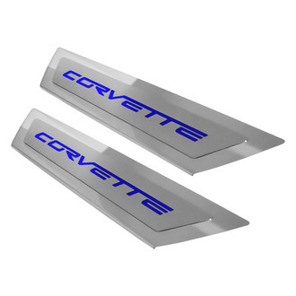 ACC® - Polished Outer Door Sills with Dark Blue Corvette Logo
