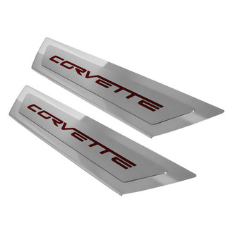 ACC® - Polished Outer Door Sills with Garnet Red Corvette Logo