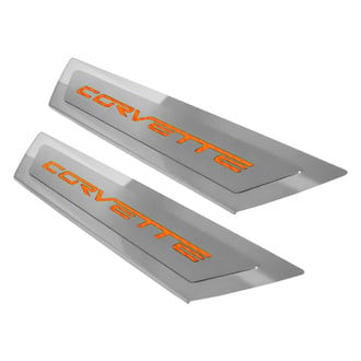 ACC® - Polished Outer Door Sills with Orange Corvette Logo