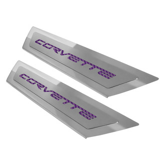 ACC® - Polished Outer Door Sills with Purple Corvette Logo
