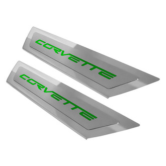 ACC® - Polished Outer Door Sills with Synergy Green Corvette Logo