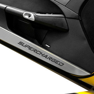 ACC® - GM Licensed Brushed Door Guards with Black Supercharged Logo