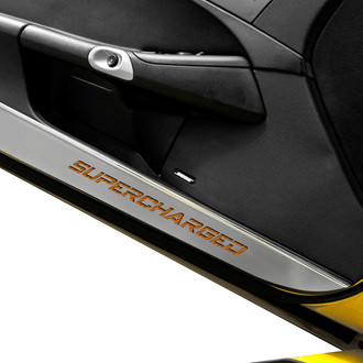 ACC® - GM Licensed Brushed Door Guards with Orange Supercharged Logo