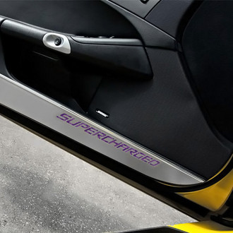 ACC® - GM Licensed Brushed Door Guards with Purple Supercharged Logo