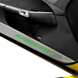 ACC® - GM Licensed Brushed Door Guards with Synergy Green Supercharged Logo
