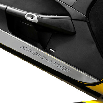 ACC® - GM Licensed Brushed Door Guards with White Supercharged Logo