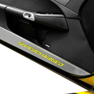 ACC® - GM Licensed Brushed Door Guards with Yellow Supercharged Logo