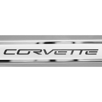 ACC® - Brushed/Polished Inner Door Sills with Brushed Black Corvette Logo