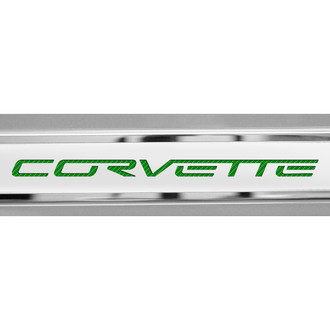 ACC® - Brushed/Polished Inner Door Sills with Green Corvette Logo