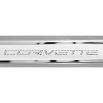 ACC® - Brushed/Polished Inner Door Sills with White Corvette Logo