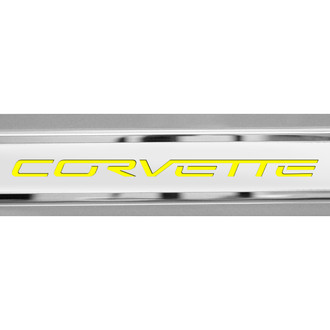 ACC® - Brushed/Polished Inner Door Sills with Yellow Corvette Logo