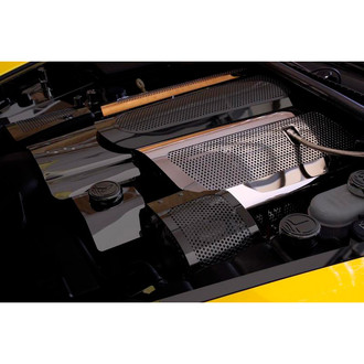 ACC® - Replacement Style Perforated Green Illuminated Polished Fuel Rail Covers with Cap Covers