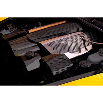 ACC® - Replacement Style Perforated White Illuminated Polished Fuel Rail Covers with Cap Covers