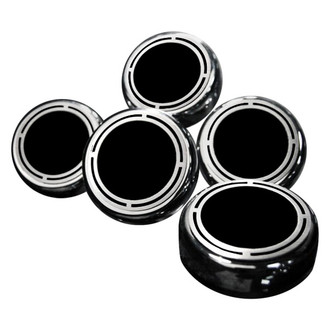 ACC® - Slotted Style Chrome Brushed Black Solid Cap Cover Set