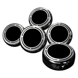 ACC® - Slotted Style Chrome Black Solid Cap Cover Set