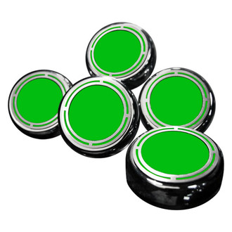 ACC® - Slotted Style Chrome Synergy Green Solid Cap Cover Set