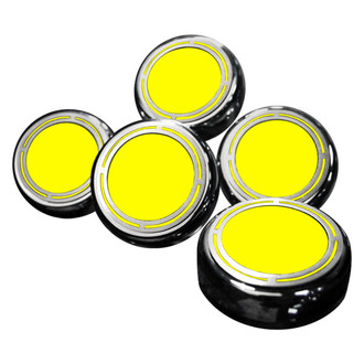 ACC® - Slotted Style Chrome Yellow Solid Cap Cover Set