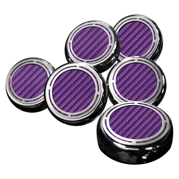 American Car Craft® - Slotted Style Chrome Purple Carbon Fiber Cap Cover Set