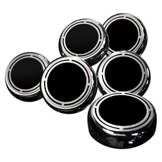 ACC® - Slotted Style Chrome Black Solid Cap Cover Set