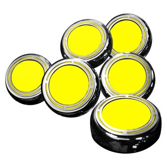 ACC® - Slotted Style Chrome Yellow Solid Cap Cover Set