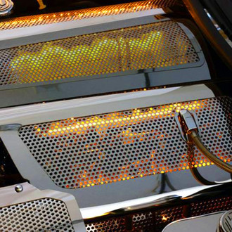 ACC® - Replacement Style Perforated Yellow Illuminated Polished Fuel Rail Covers with Cap Covers