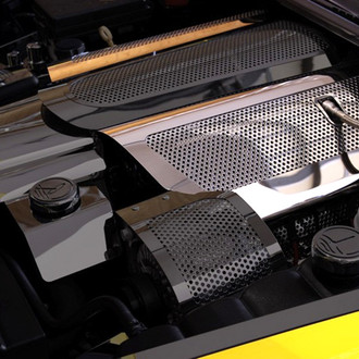 ACC® - Perforated Replacement Non-Illuminated Polished Fuel Rail Covers with Cap Covers