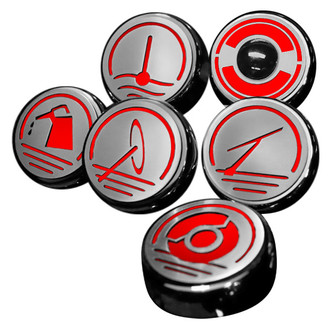 ACC® - Executive Series Chrome Bright Red Solid Cap Cover Set