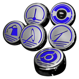 ACC® - Executive Series Chrome Dark Blue Solid Cap Cover Set