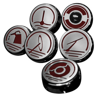 ACC® - Executive Series Chrome Garnet Red Solid Cap Cover Set