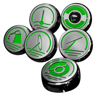 ACC® - Executive Series Chrome Synergy Green Solid Cap Cover Set