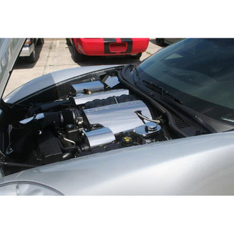 ACC® - Polished Fuel Rail Covers with Corvette Logo and Dry Sump