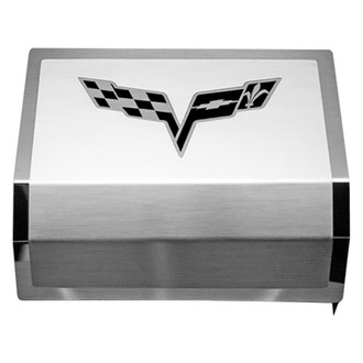 ACC® - Brushed Fuse Box Cover with Crossed Flags Logo