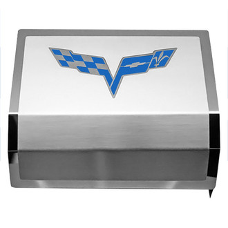 ACC® - Brushed Fuse Box Cover with Crossed Flags Logo