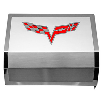 ACC® - Brushed Fuse Box Cover with Crossed Flags Logo