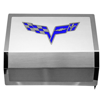 ACC® - Brushed Fuse Box Cover with Crossed Flags Logo