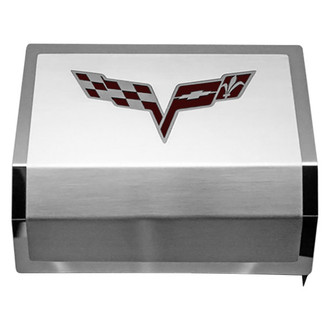 ACC® - Brushed Fuse Box Cover with Crossed Flags Logo
