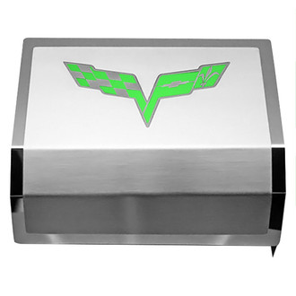ACC® - Brushed Fuse Box Cover with Crossed Flags Logo
