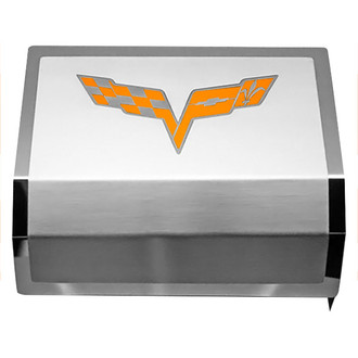 ACC® - Brushed Fuse Box Cover with Crossed Flags Logo