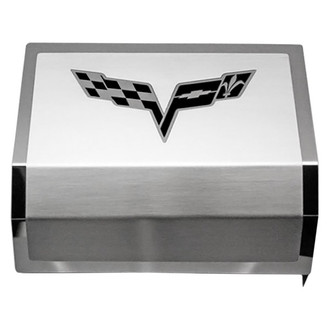 ACC® - Brushed Fuse Box Cover with Crossed Flags Logo