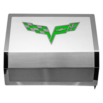 ACC® - Brushed Fuse Box Cover with Crossed Flags Logo