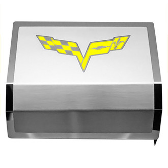 ACC® - Brushed Fuse Box Cover with Crossed Flags Logo