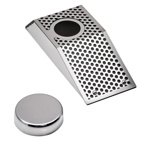 American Car Craft® - Perforated Polished Power Steering Reservoir Cover with Cap Covers
