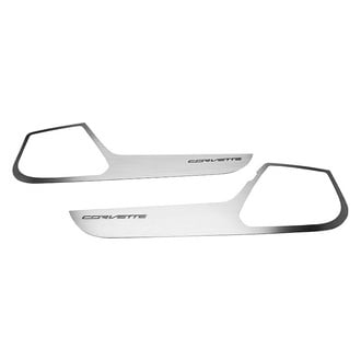 ACC® - GM Licensed Brushed Door Guards with Brushed Black Corvette Logo